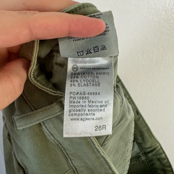 AG Adriano Goldschmied The Caden Tailored Trouser Green Size 26 NWT - Picture 6 of 7